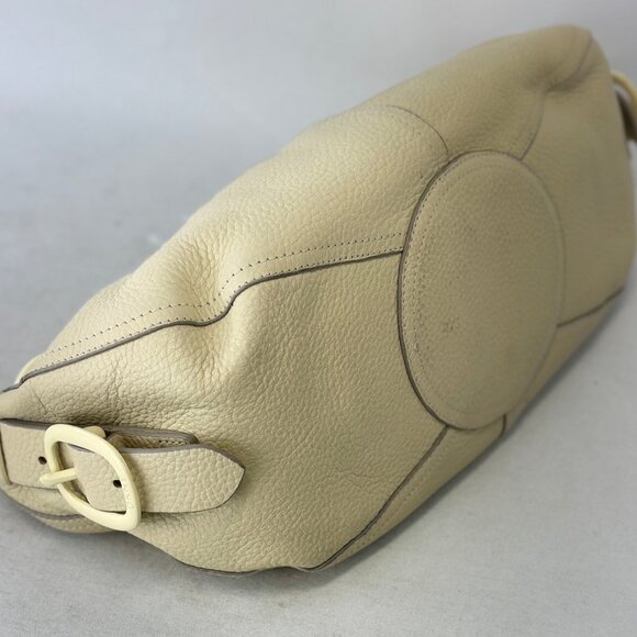 DKNY Vintage Vanilla Pebbled Leather Shoulder Purse Handbag Single Handle Zipper - Picture 6 of 12